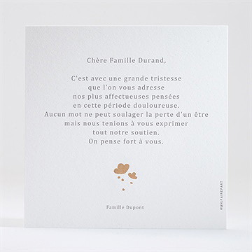 Carte de condoléances décès gaufrage et kraft - Dos de la carte