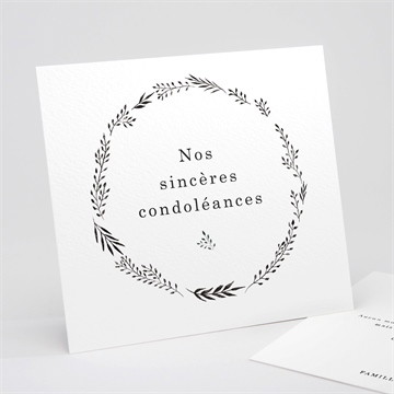 Carte de condoléances décès sobre