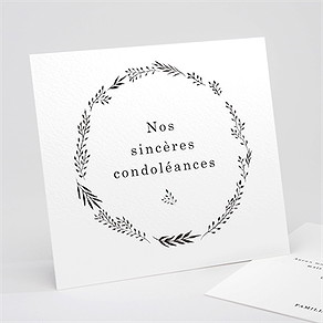 Carte de condoléances décès sobre