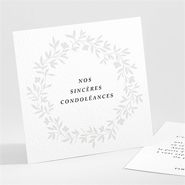 Carte de condoléances décès couronné