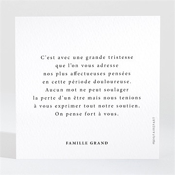 Carte de condoléances décès couronné - Dos de la carte