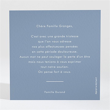 Carte de condoléances décès pour toujours - Dos de la carte