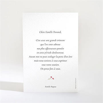 Carte de condoléances décès en image - Dos de la carte