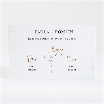 Carton réponse mariage complicité - Dos du carton