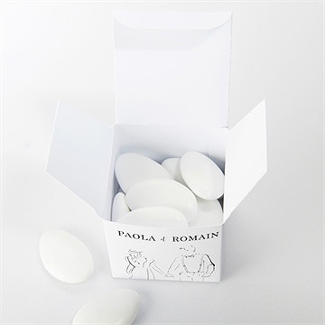 Boîte de dragées mariage complicité - Intérieur de la boîte