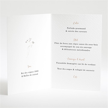 Menu mariage complicité - Intérieur du menu