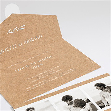 Faire-part mariage bohème écolo - Détail du faire-part