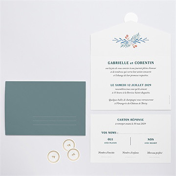 Faire-part mariage notre originalité - Intérieur et dos du faire-part