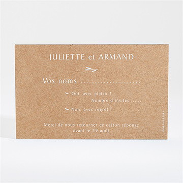 Carton réponse mariage bohème écolo - Dos du carton