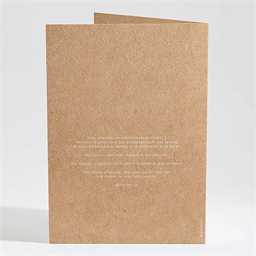 Livret de messe mariage bohème écolo - Dos du livret