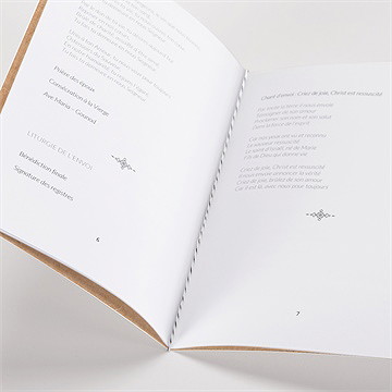 Livret de messe mariage bohème écolo - Mise en situation