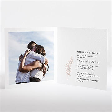 Faire-part mariage jolie esquisse - Intérieur du faire-part