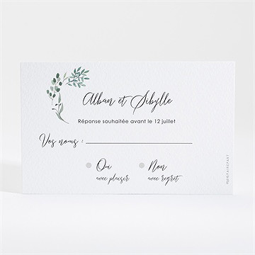 Carton réponse mariage bouquet provençal - Dos du carton