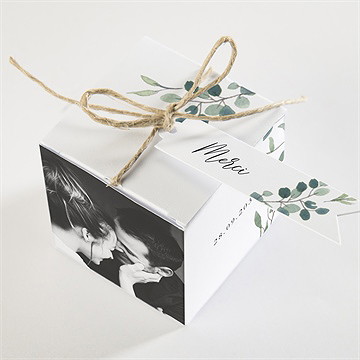 Boîte de dragées mariage bouquet provençal - Dos de la boîte