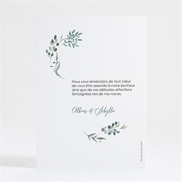 Remerciement mariage bouquet provençal - Dos de la carte