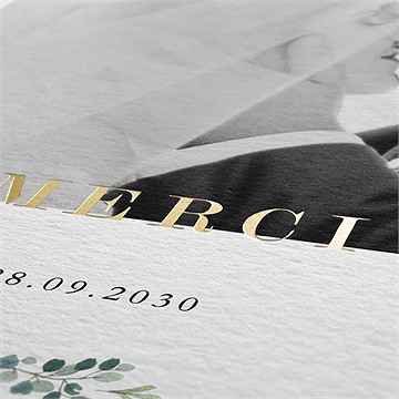 Remerciement mariage bouquet provençal - Détail de la carte