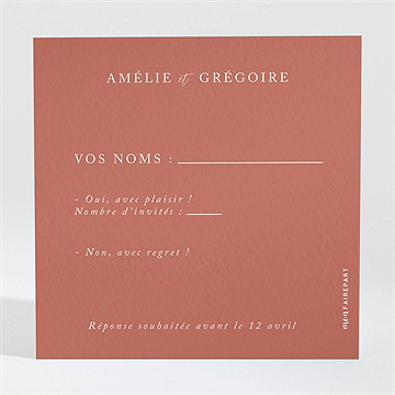 Carton réponse mariage jolie esquisse - Dos du carton