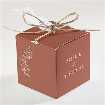 Boîte de dragées mariage jolie esquisse - Dos de la boîte