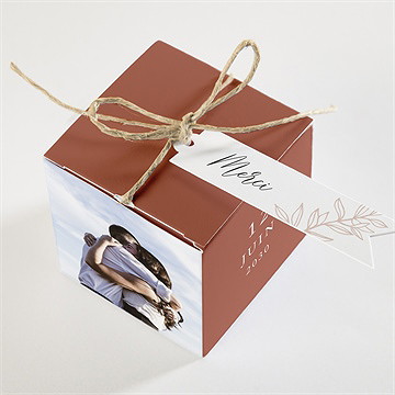 Boîte de dragées mariage jolie esquisse - Dessus de la boîte