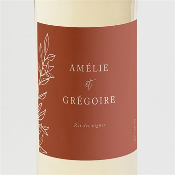 Etiquette de bouteille mariage jolie esquisse