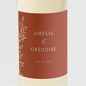 Etiquette de bouteille mariage jolie esquisse
