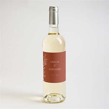 Etiquette de bouteille mariage jolie esquisse - Mise en situation