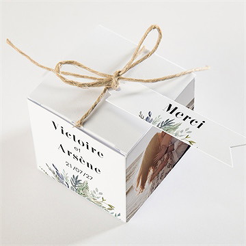 Boîte de dragées mariage délicatesse d’aquarelle - Dessus de la boîte