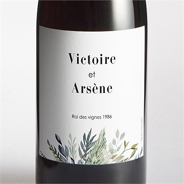 Etiquette de bouteille mariage délicatesse d’aquarelle