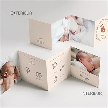 Faire-part naissance mon petit nounours - Vue détaillée