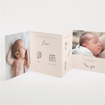 Faire-part naissance mon petit nounours - Intérieur du faire-part