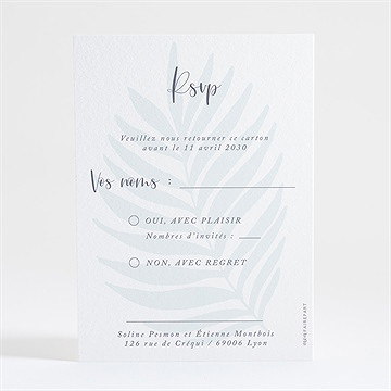 Carton réponse mariage evasion - Dos du carton