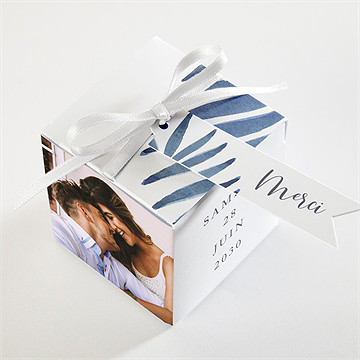 Boîte de dragées mariage evasion - Dessus de la boîte