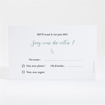 Carton réponse mariage délicat - Dos du carton