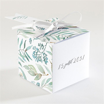 Boîte de dragées mariage délicat - Dos de la boîte