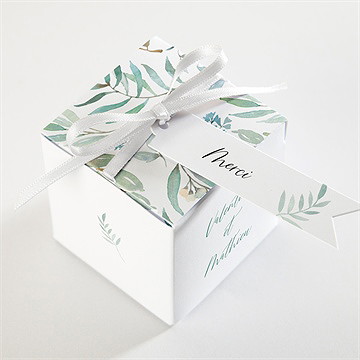 Boîte de dragées mariage délicat - Dessus de la boîte