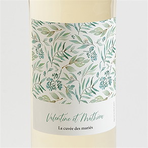 Etiquette de bouteille mariage délicat