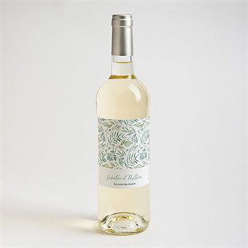 Etiquette de bouteille mariage délicat - Mise en situation