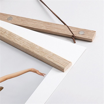 Affiche naissance portrait intimiste - Détail des supports en bois