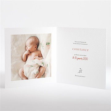 Faire-part naissance tendre aquarelle - Intérieur du faire-part