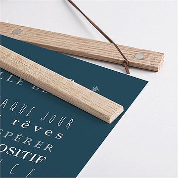 Affiche naissance pêle mêle - Détail des supports en bois