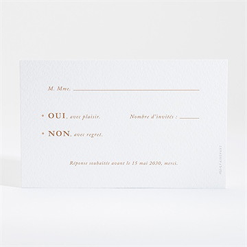 Carton réponse mariage douceur estivale - Dos du carton