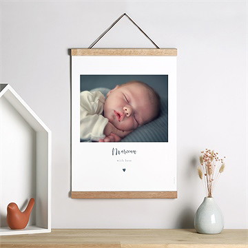 Affiche naissance notre petit coeur - Mise en situation