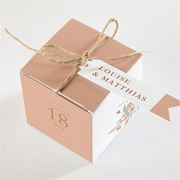 Boîte de dragées mariage douceur estivale - Dessus de la boîte