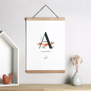 Affiche naissance première initiale - Mise en situation