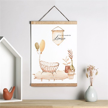 Affiche naissance tendre berceau - Mise en situation