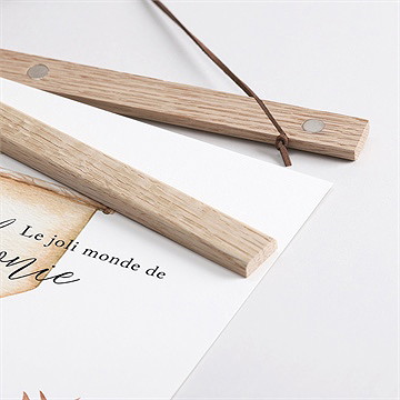 Affiche naissance tendre berceau - Détail des supports en bois