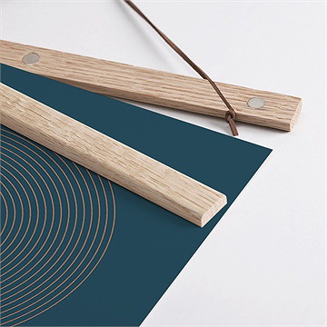 Affiche naissance petites nuances - Détail des supports en bois