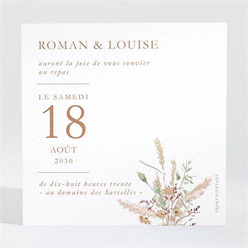 Carton d'invitation mariage beauté délicate - Dos du carton
