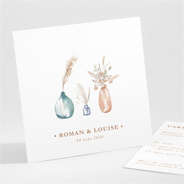 Carton réponse mariage beauté délicate