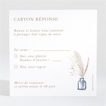 Carton réponse mariage beauté délicate - Dos du carton